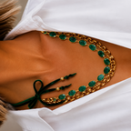 raw emerald x vintage chain necklace