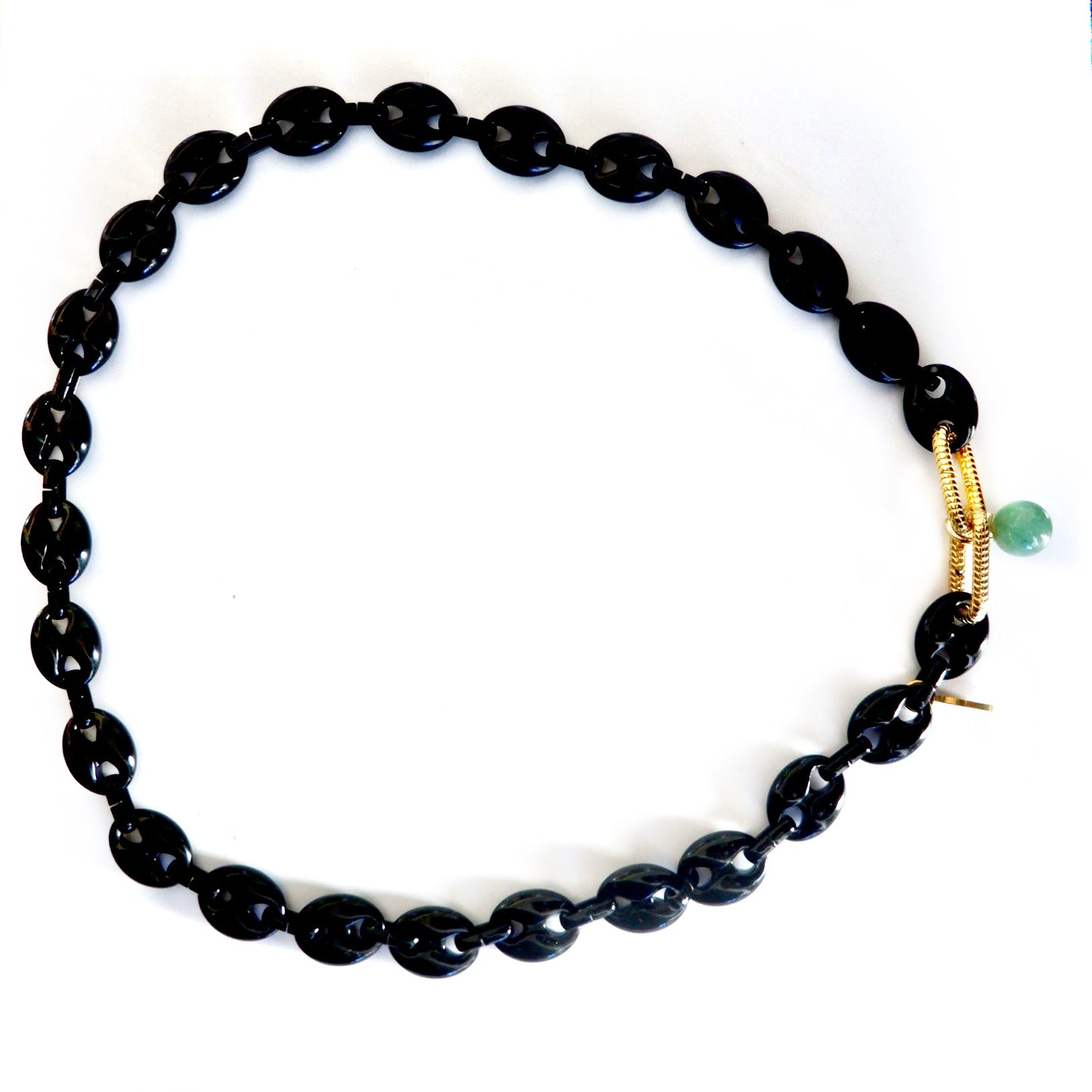 black enamel mariner link necklace