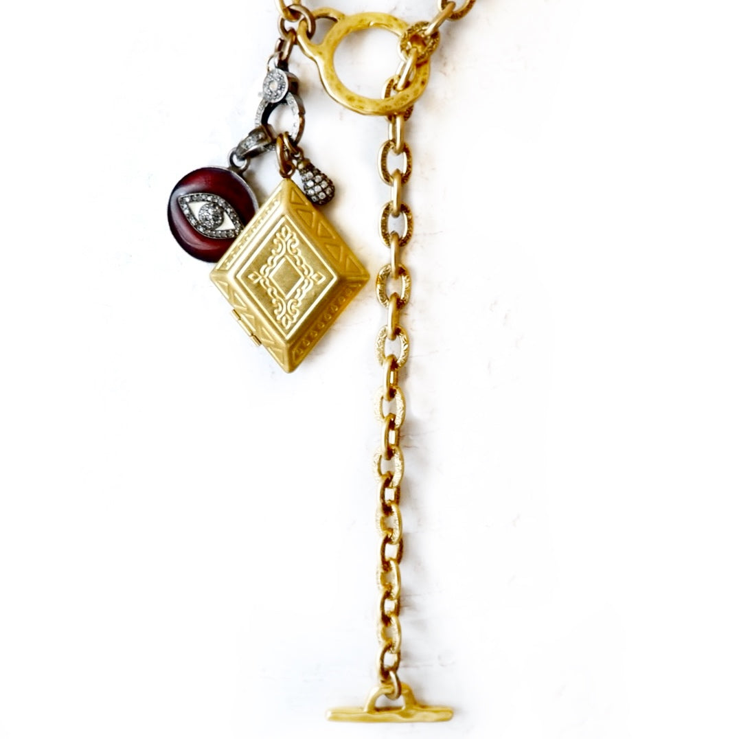vintage charm mixed metal necklace
