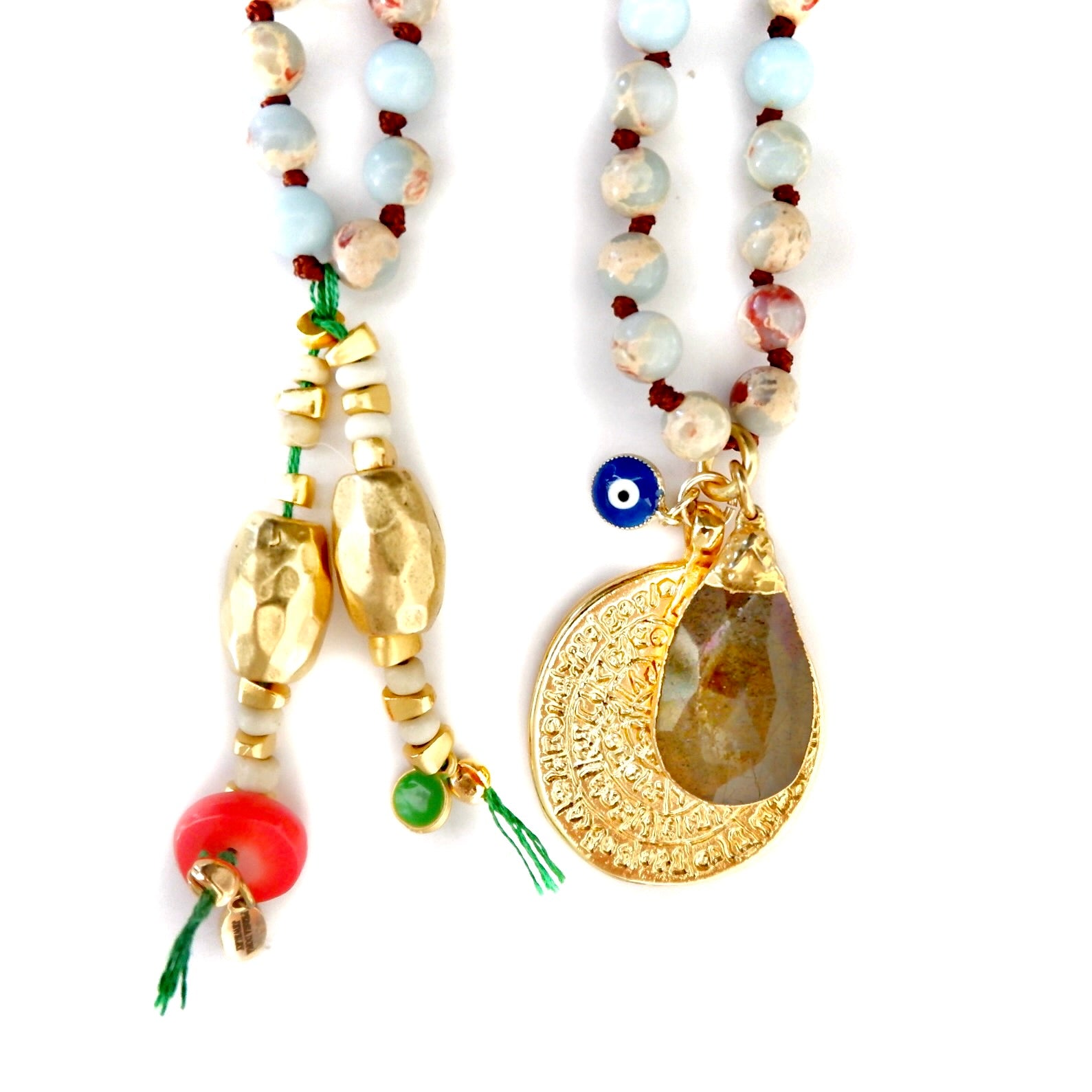 my luxe riverstone medallion necklace