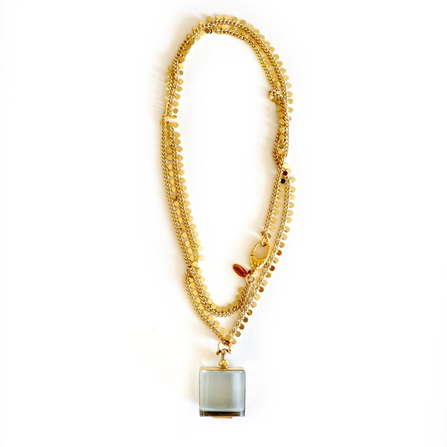 vintage square locket necklace