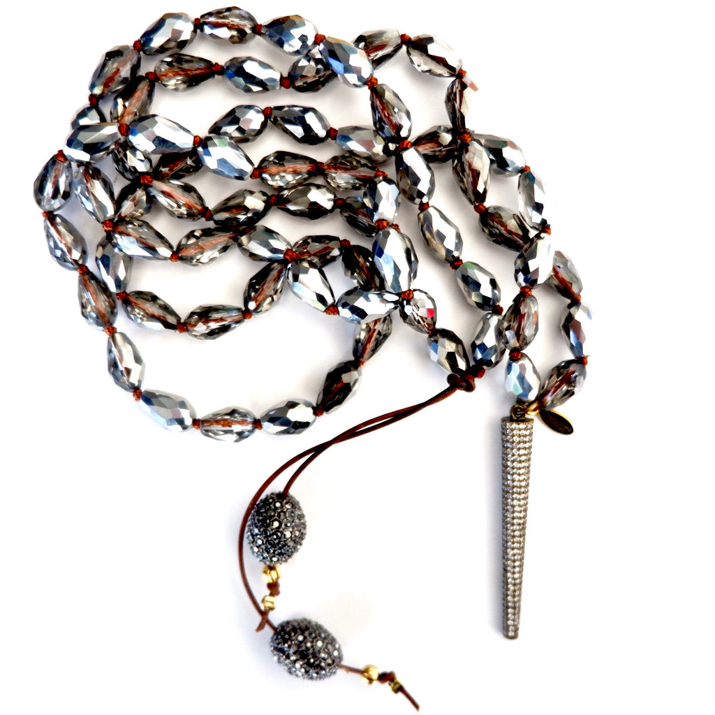 vintage glass pave sparkle dream necklace