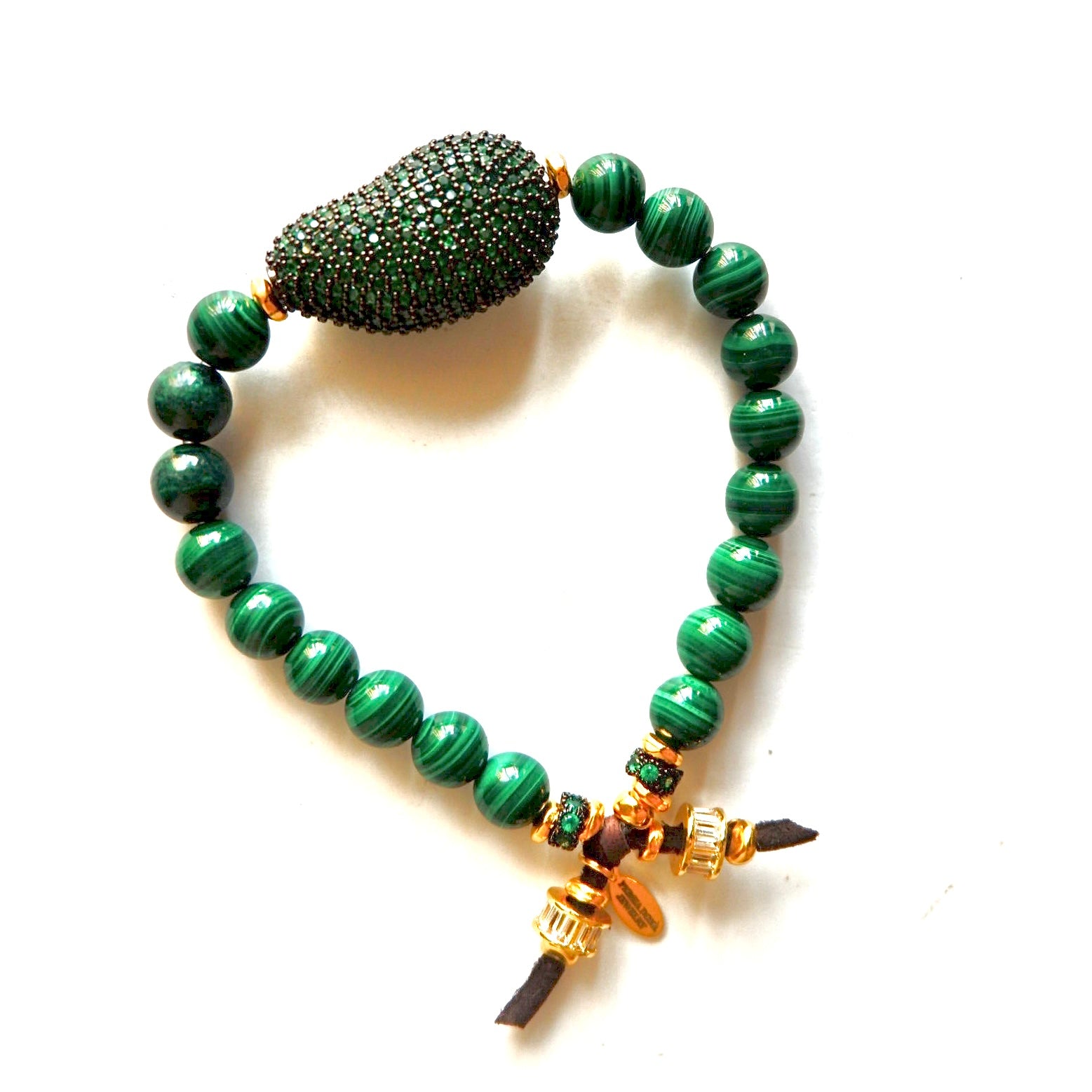 malachite green onyx crystal bracelet