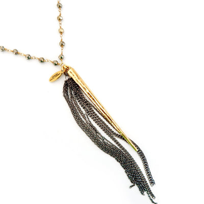 spike and chains pyrite necklace