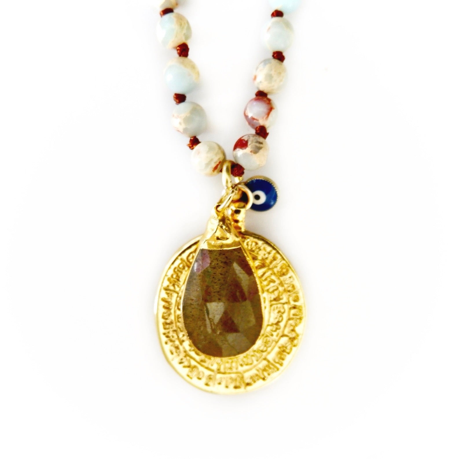 my luxe riverstone medallion necklace