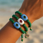 stretchy enamel oval gem bracelet