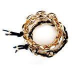black and gold link chain bracelet