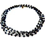 my long dainty blue pyrite necklace
