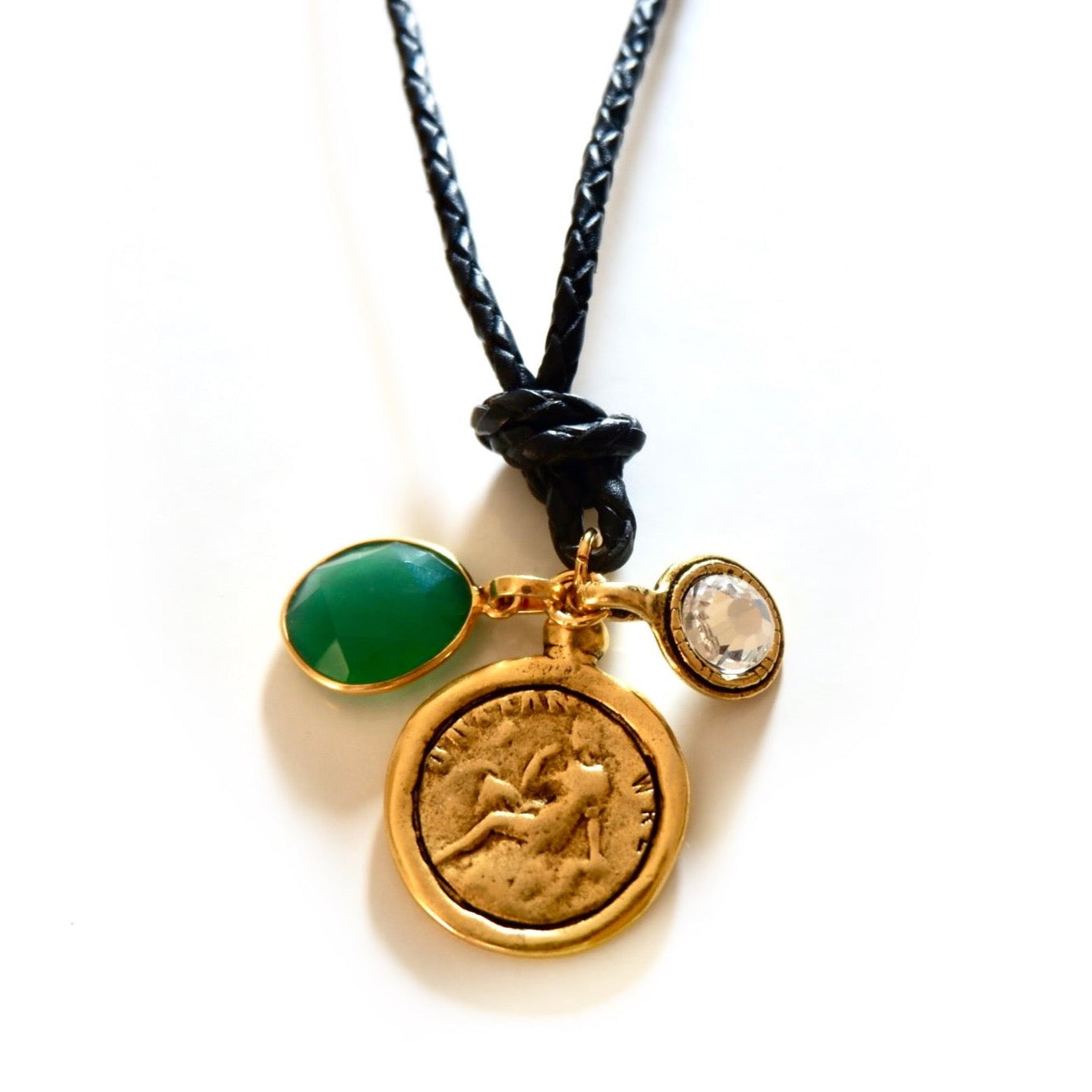my leather three times a charm necklace