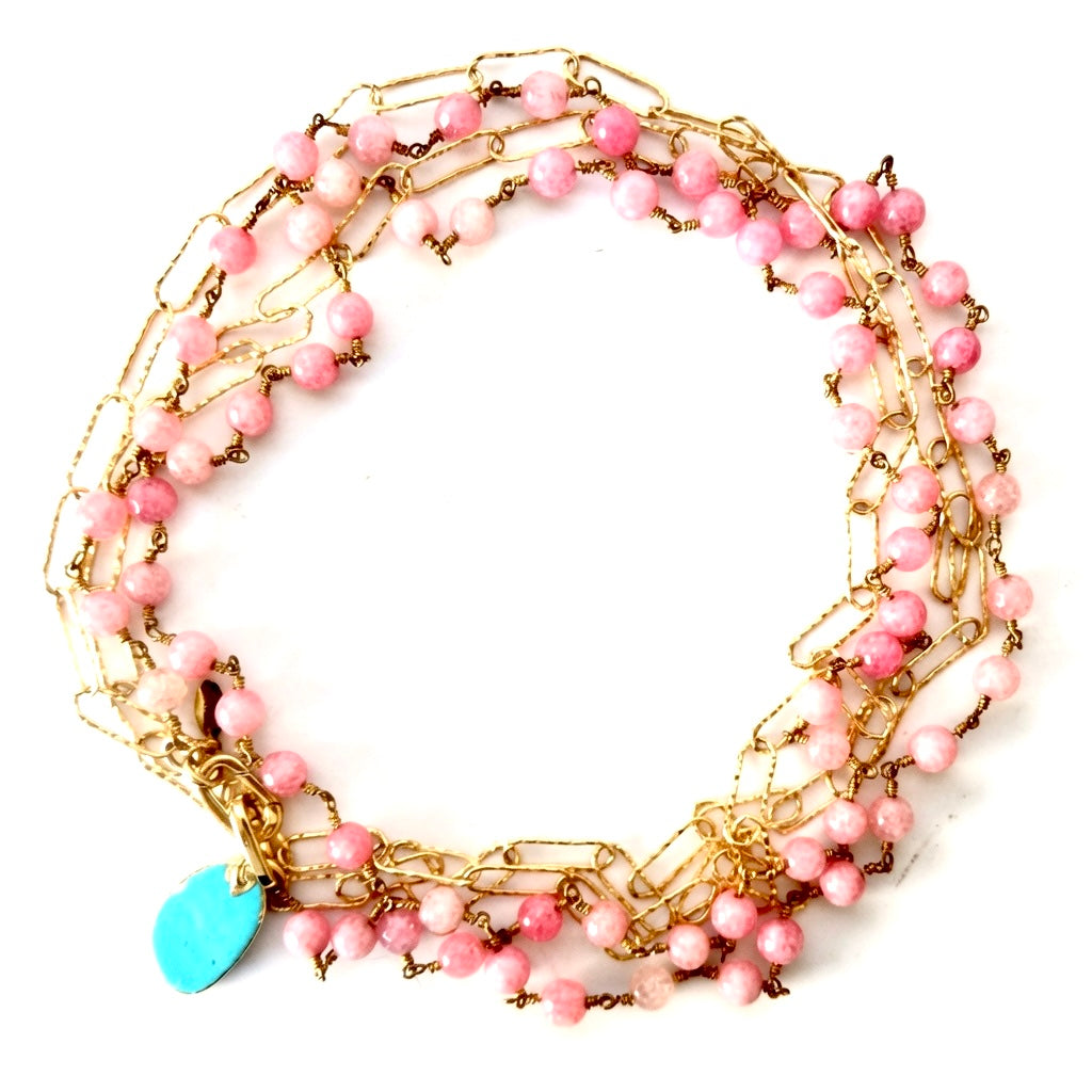 blush gems x chain necklace