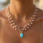 blush gems x chain necklace