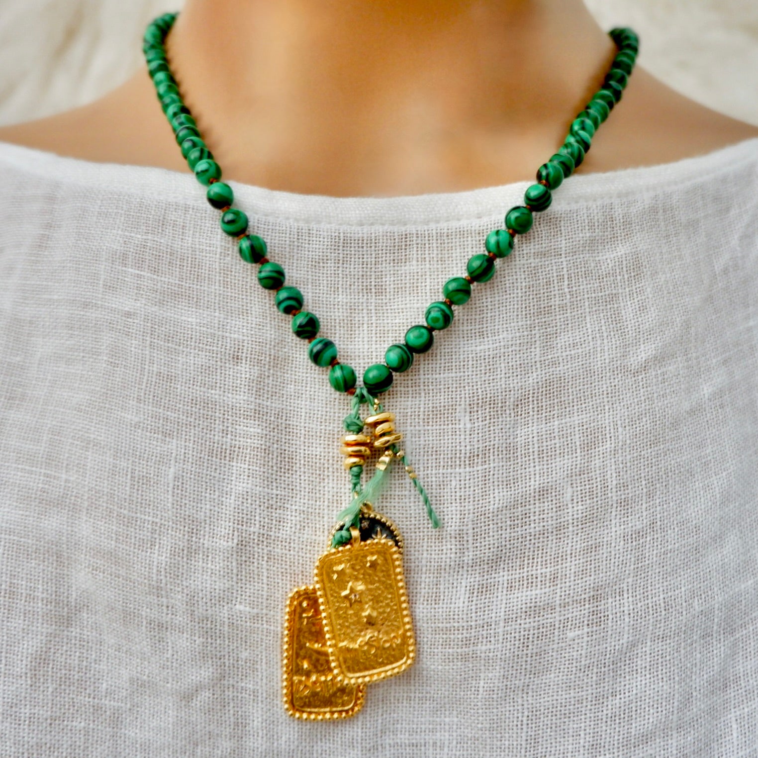 my stars and moon malachite necklace