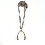 pave diamond wishbone necklace