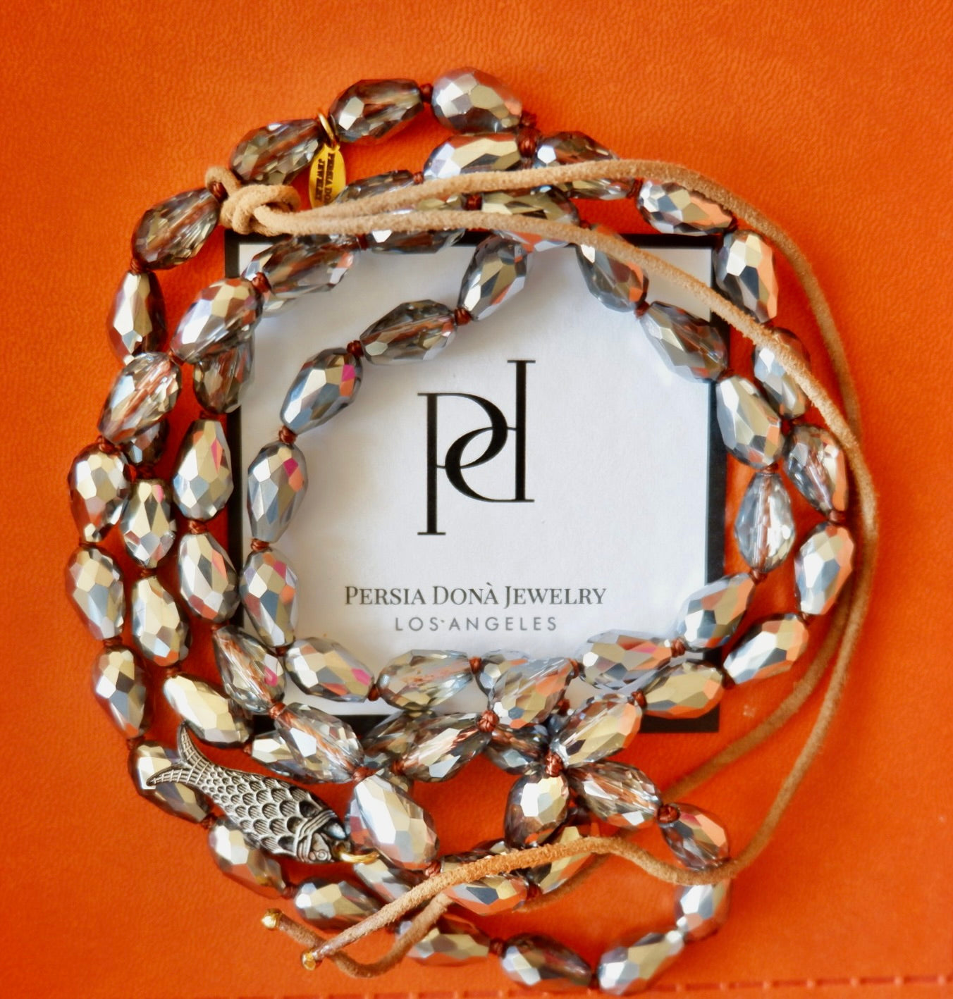 vintage glass fish necklace