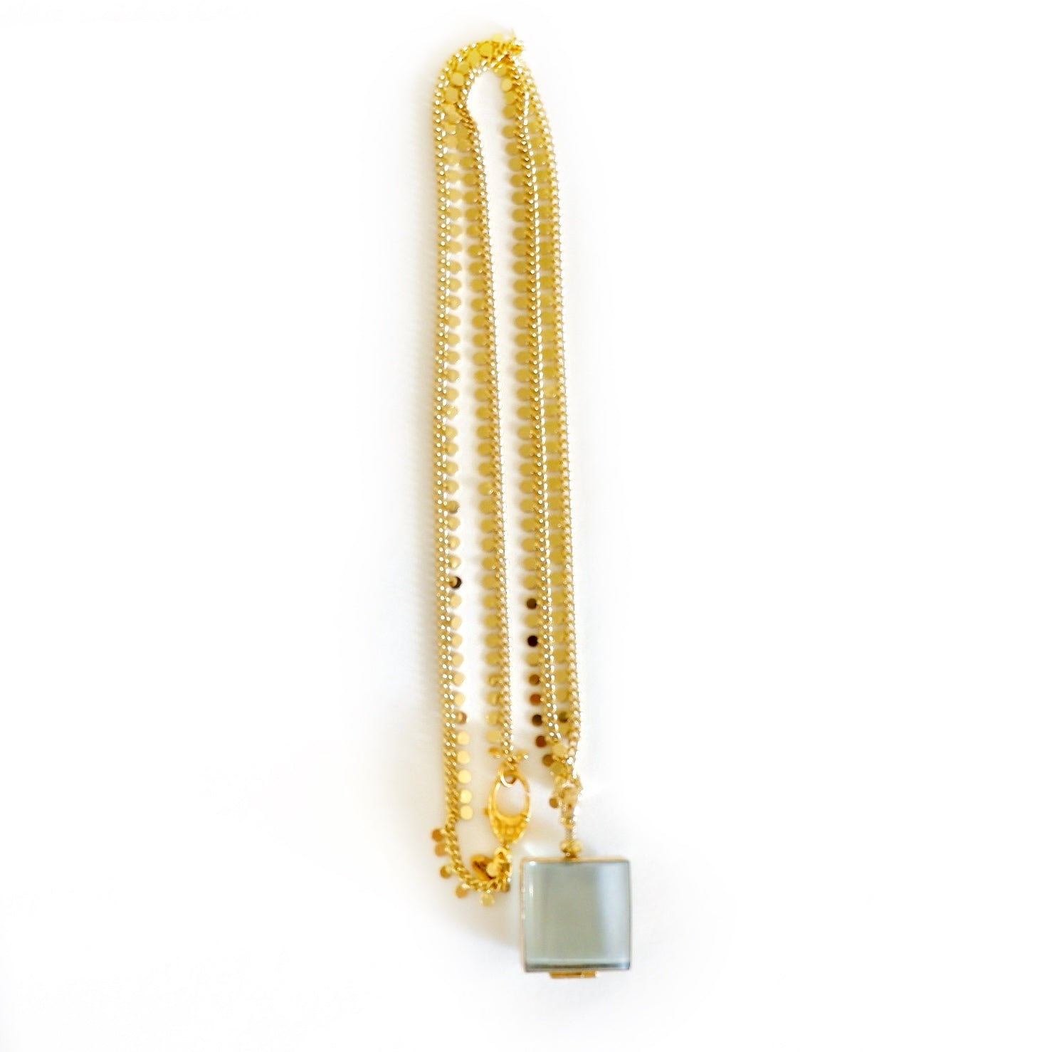 vintage square locket necklace