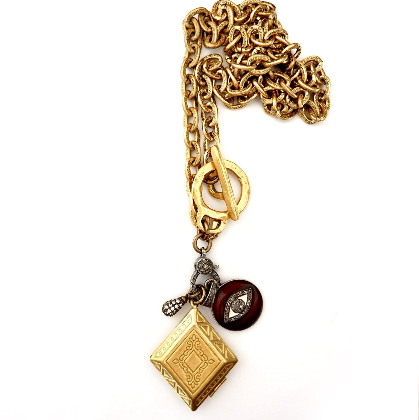 vintage charm mixed metal necklace