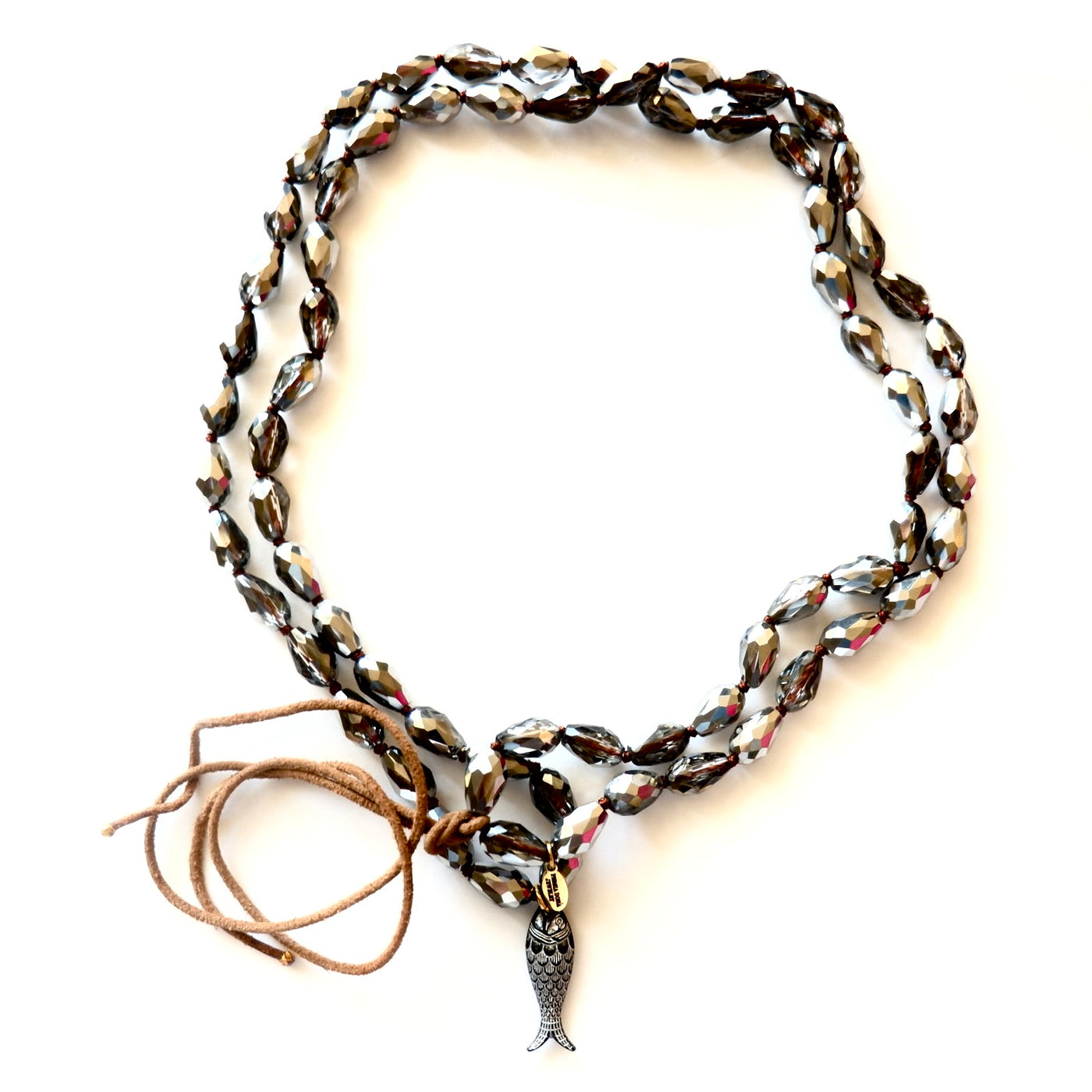 vintage glass fish necklace