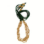 Art chain x emerald velvet necklace