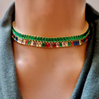 my green crystal choker necklace