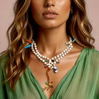 mykonos riverstone x fish necklace