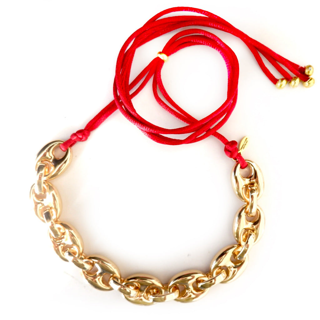 puffy gg link chain necklace