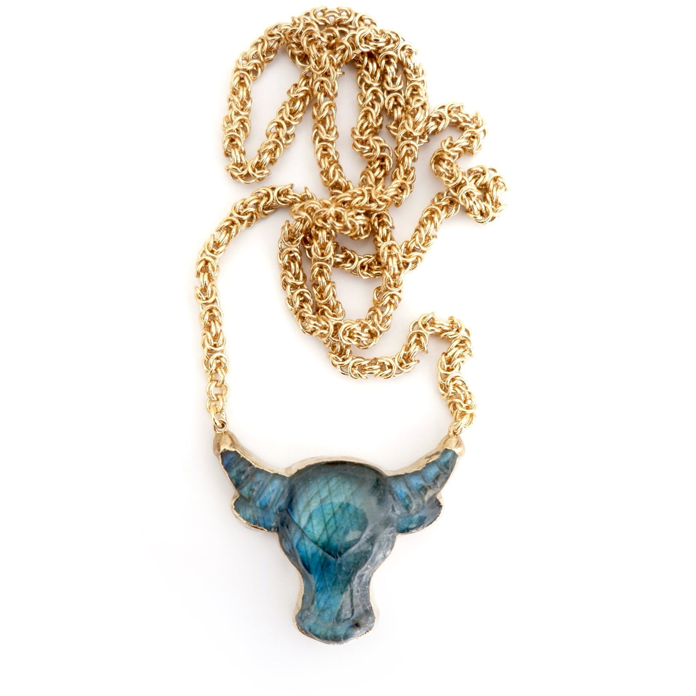 my labradorite bull necklace