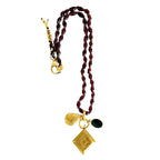 vintage garnet x vintage locket  necklace