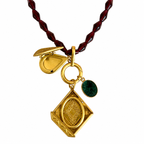 vintage garnet x vintage locket  necklace