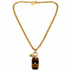 tigers eye x vintage chain necklace