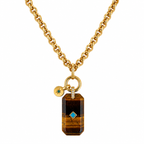 tigers eye x vintage chain necklace