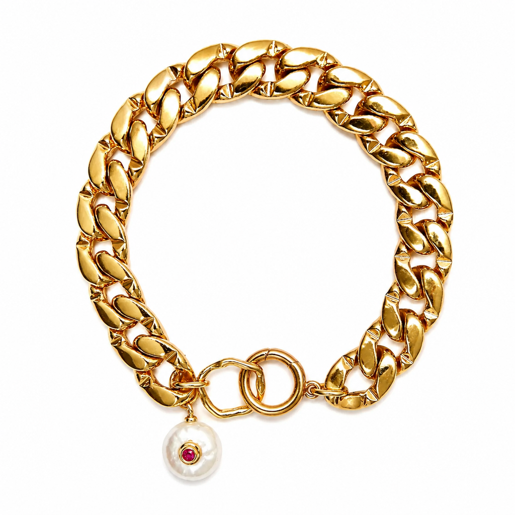 pearl x cubano chain bracelet