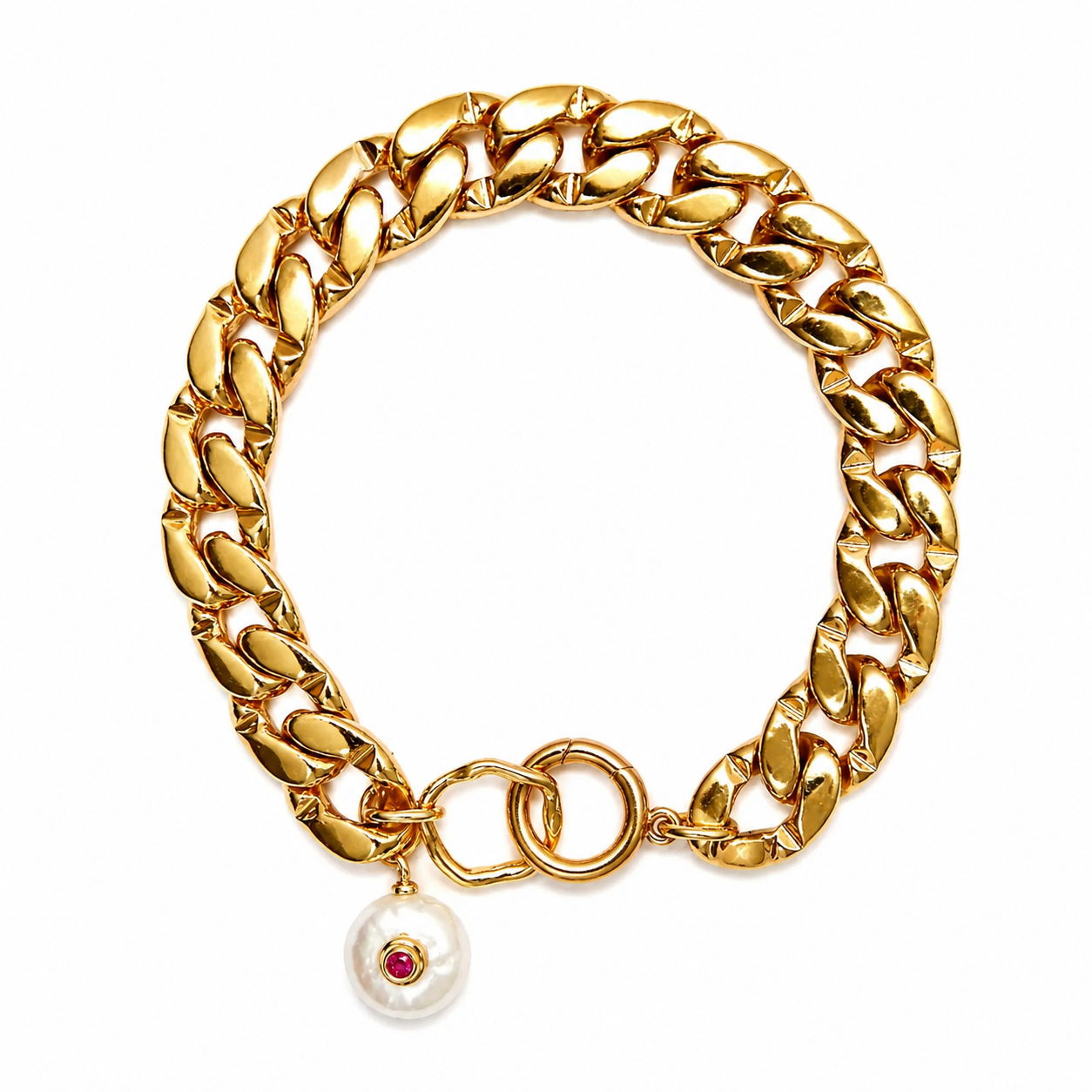 pearl x cubano chain bracelet