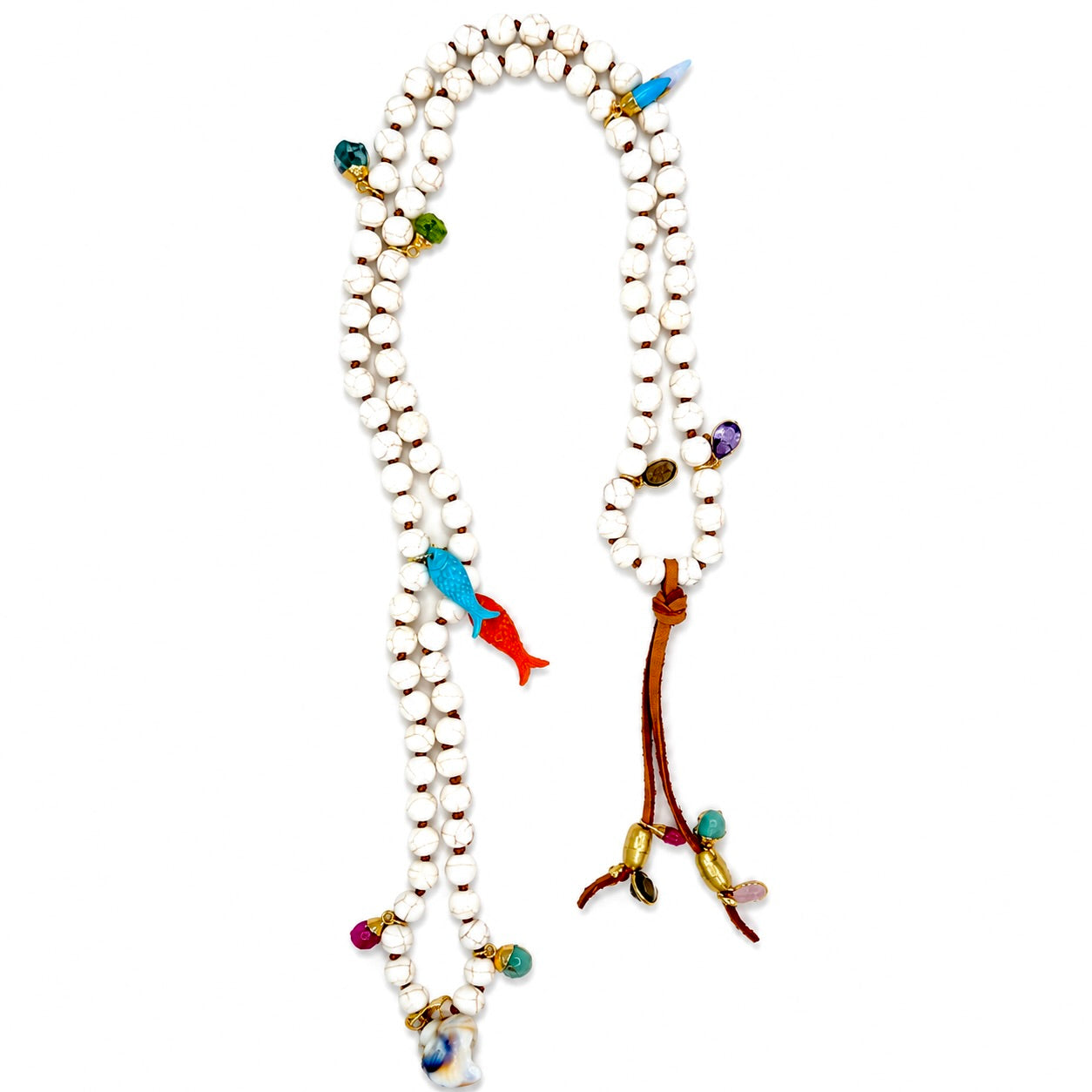 mykonos riverstone x fish necklace
