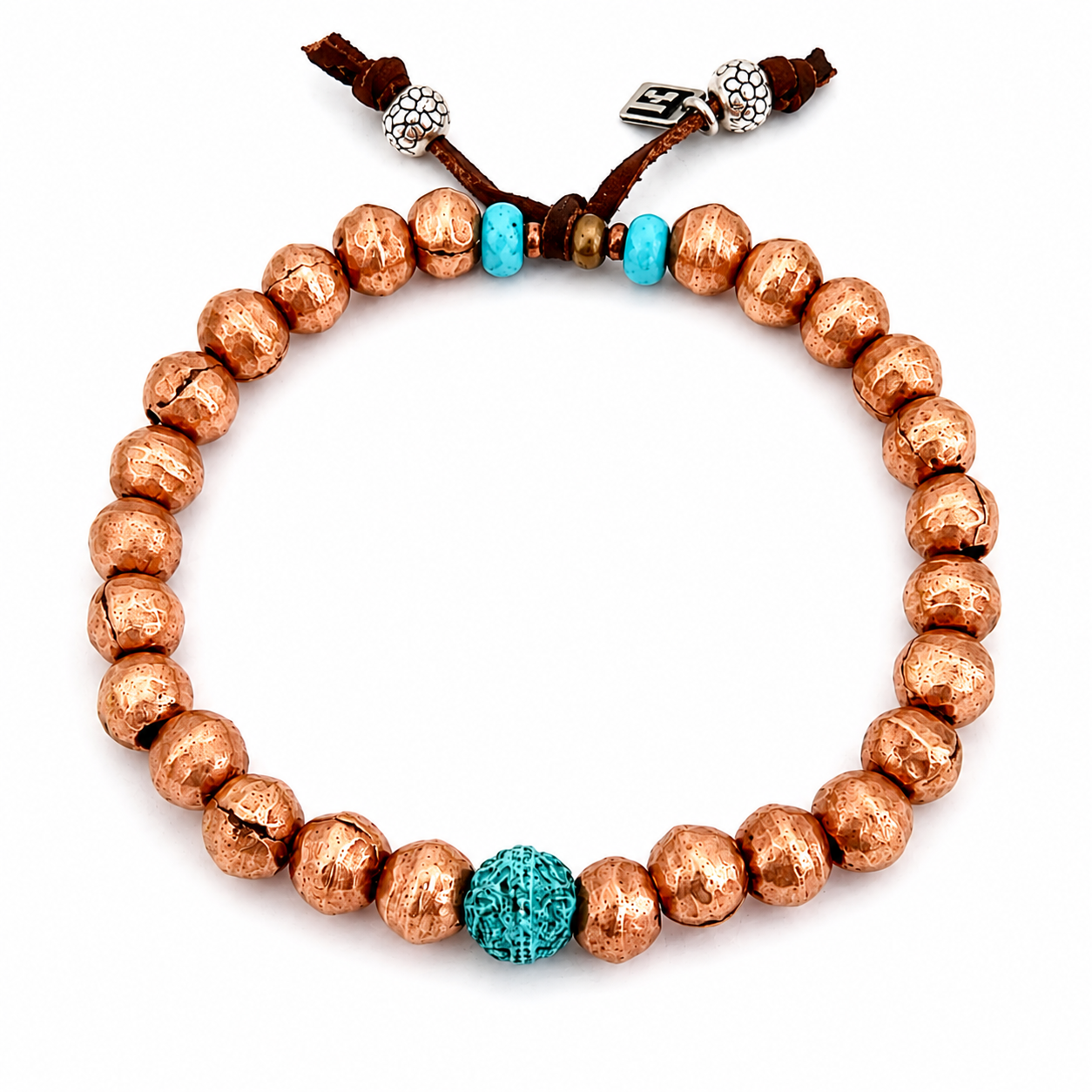 copper turquoise mens bracelet