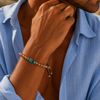 copper turquoise mens bracelet
