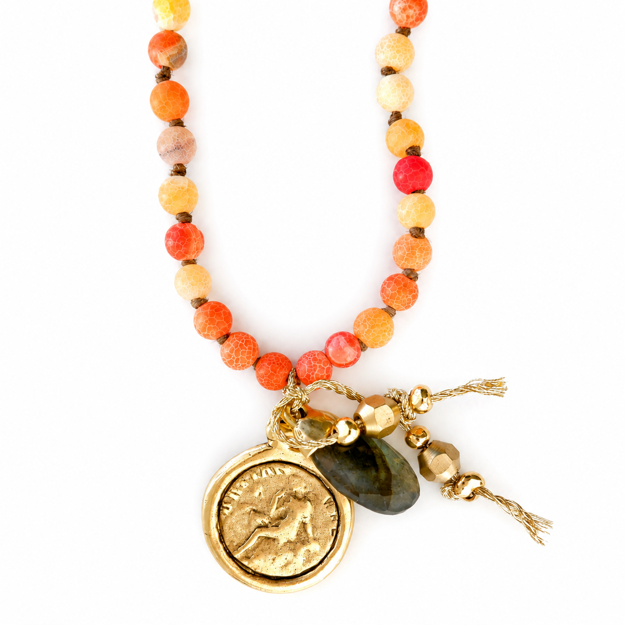 tangerine quartz gemstone necklace