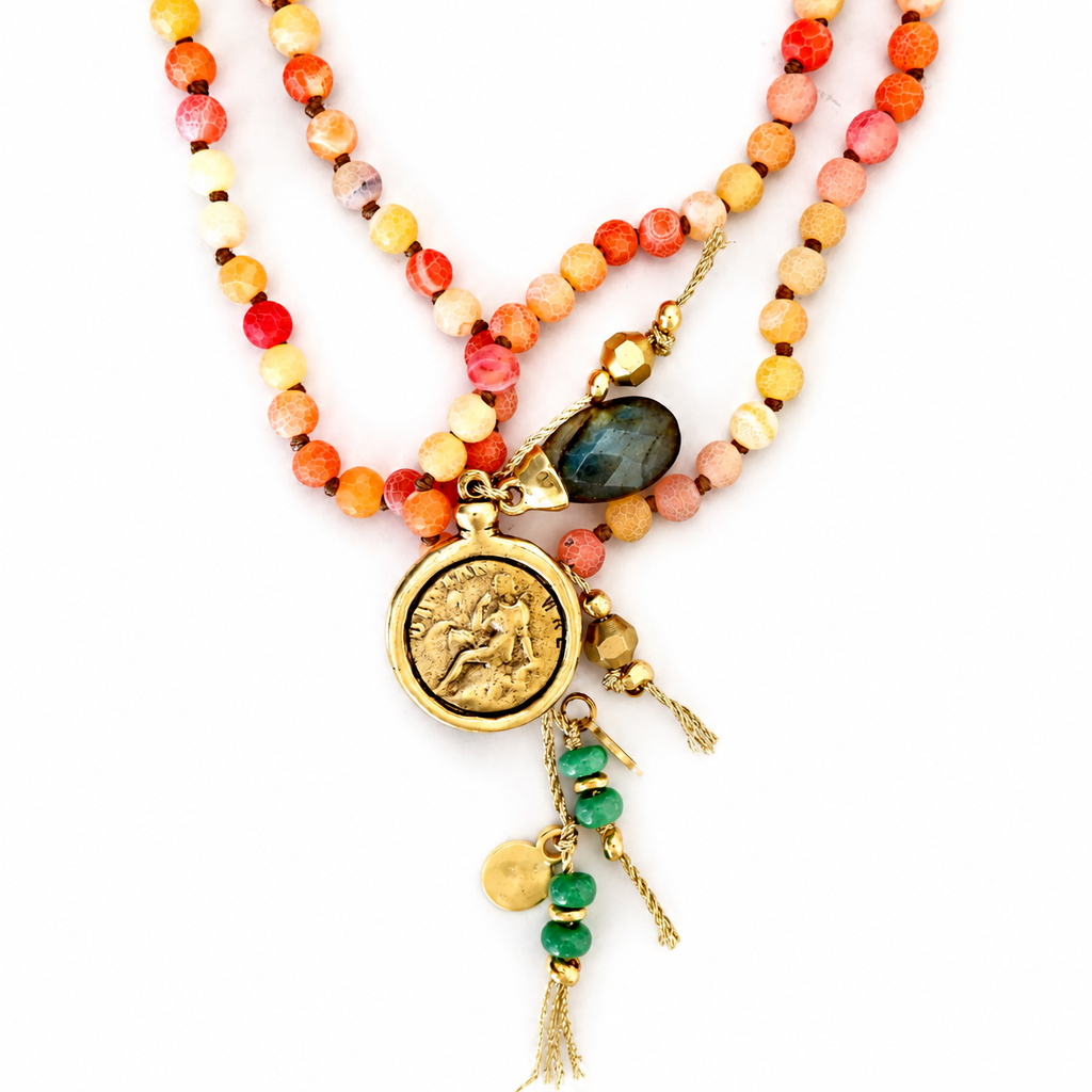 tangerine quartz gemstone necklace