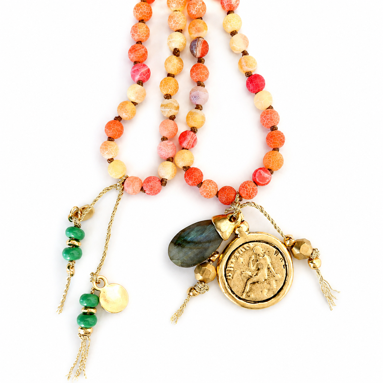 tangerine quartz gemstone necklace