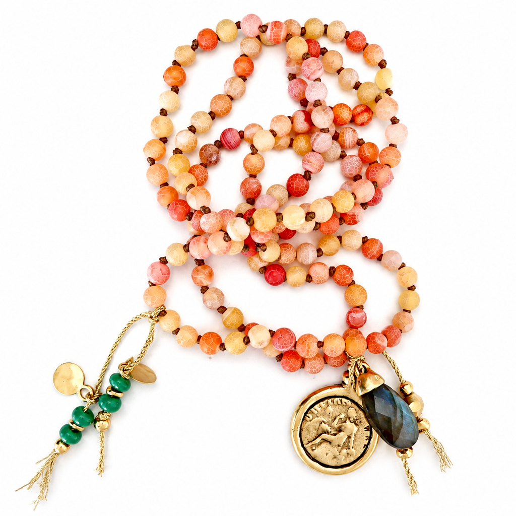 tangerine quartz gemstone necklace