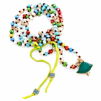 colorful gemstone mushroom necklace