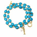 turquoise fish x sea necklace