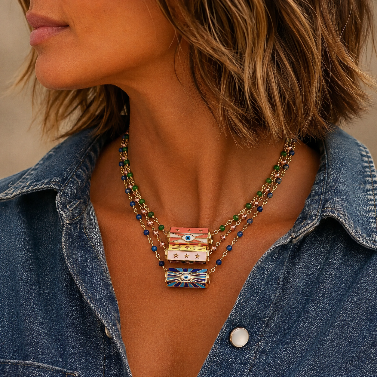 blue agapi choker necklace