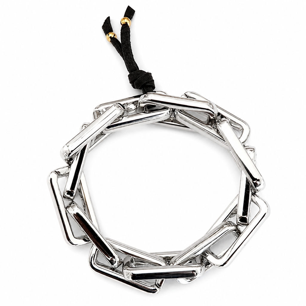 chunky geometric art stretch bracelet