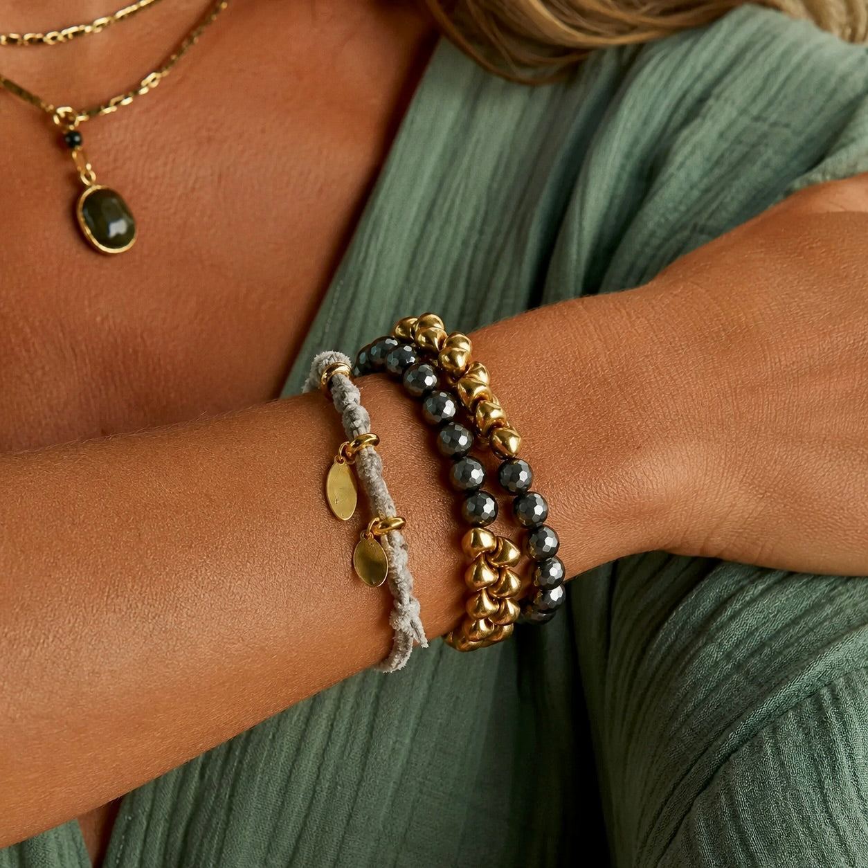 hematite twin set bracelet