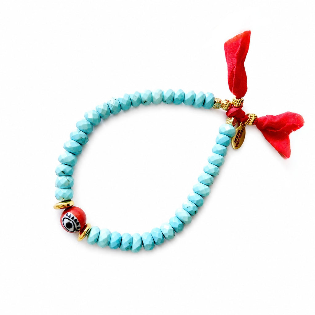 turquoise x evil eye bracelet