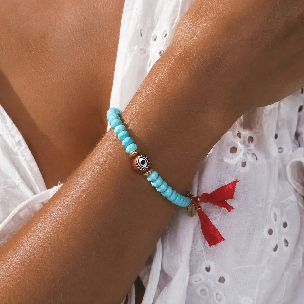 turquoise x evil eye bracelet