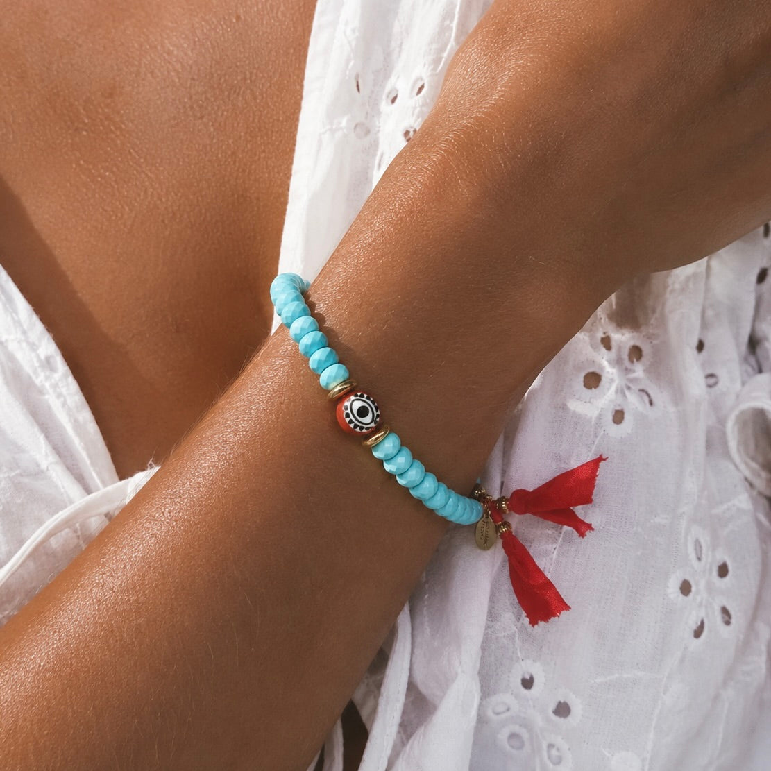 turquoise x evil eye bracelet