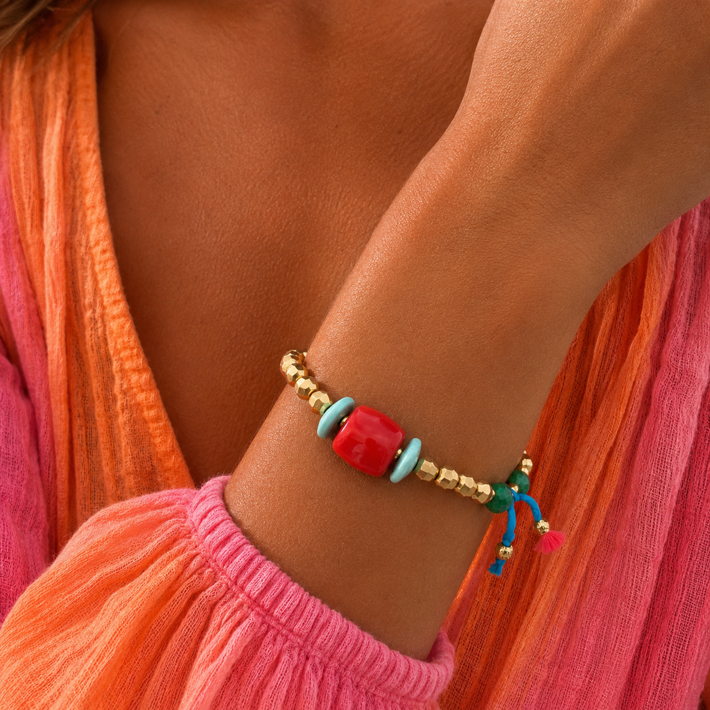 positano x coral bracelet