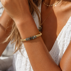 mystic x labradorite gold bracelet