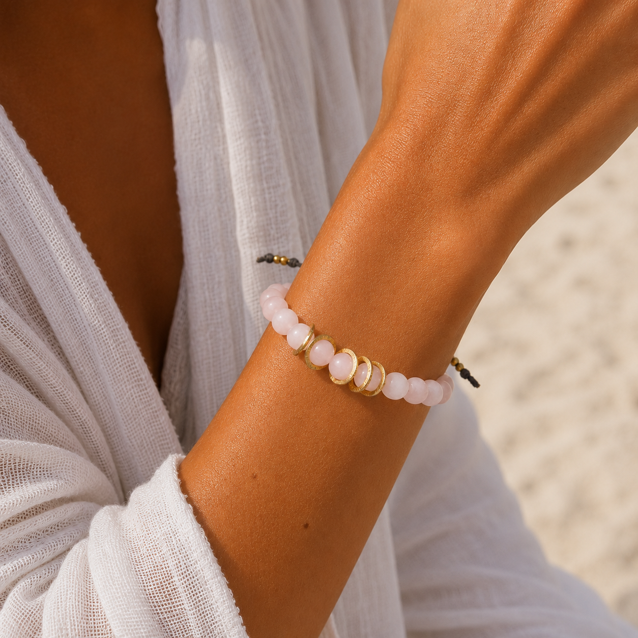 five little loves rose quartz bracelet